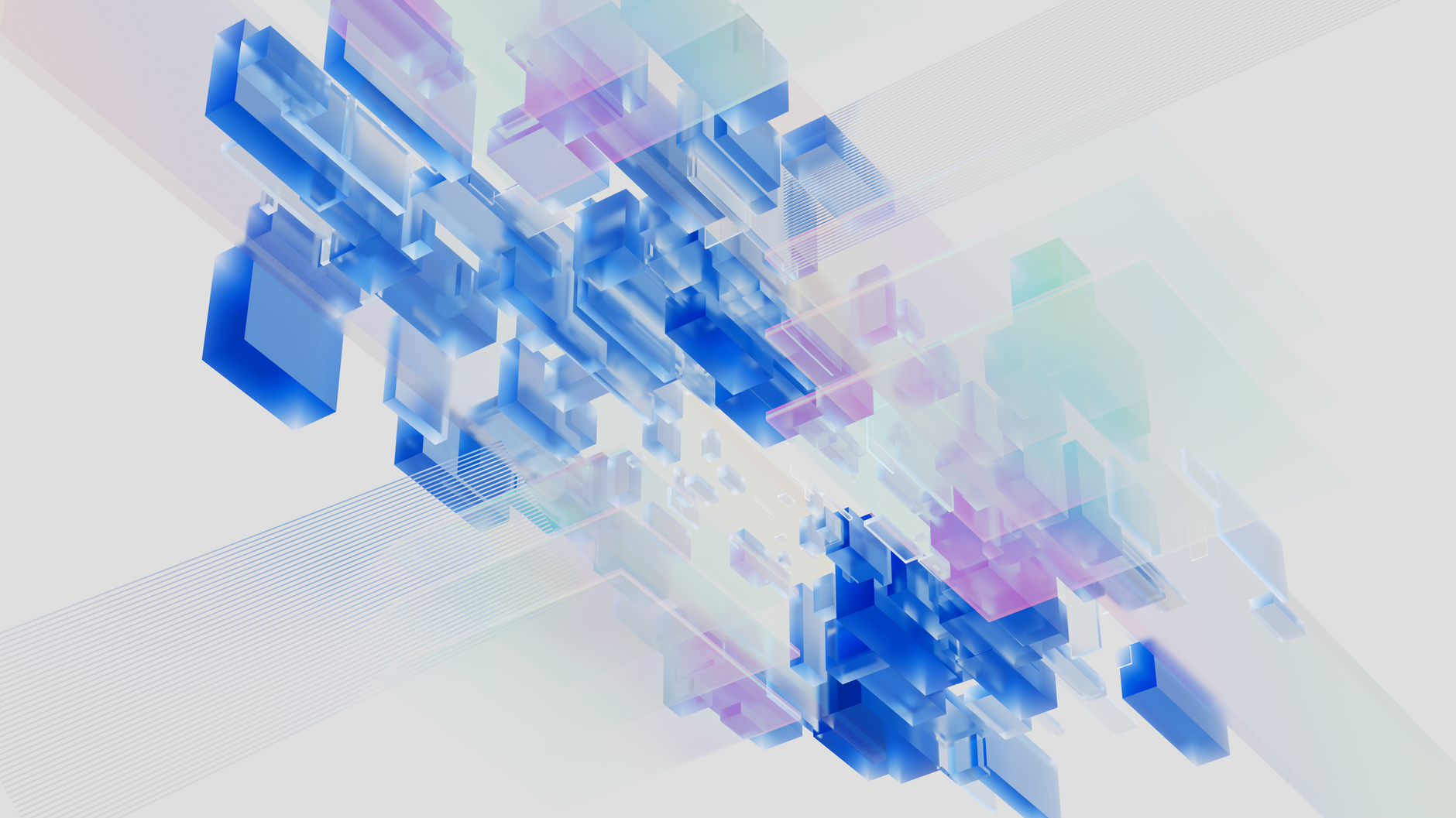 Abstrakte Visualisierung digitaler Datenstrukturen als Sinnbild für KI-Integration.